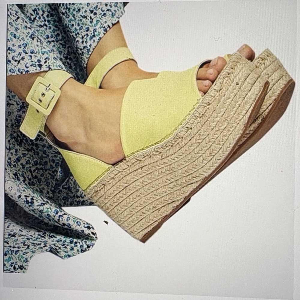 Free People Sunny Lime Platform Espadrilles 7.5